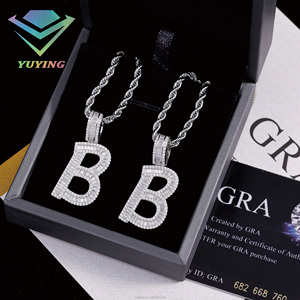 สร้อยคอจี้ตัวอักษรเงินแท้ 925 ชุบทอง 18k สไตล์ฮิปฮอป ประดับเพชรโมอิสซาไนต์สี D ระดับ VVS พร้อมใบรับรอง GRA รับรองคุณภาพ - Product Image 3