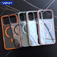 VAWI B415 Coque rigide en PC haute qualité et haute transparence pour iPhone 13 14 15 16 17 Pro Max, antichoc, magnétique, transparente