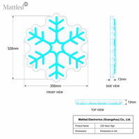 Enseigne néon LED flocon de neige, décoration murale lumineuse en acrylique pour Noël, alimentation USB 5V, boîte à piles, prête à être expédiée, sans MOQ, pour la décoration intérieure