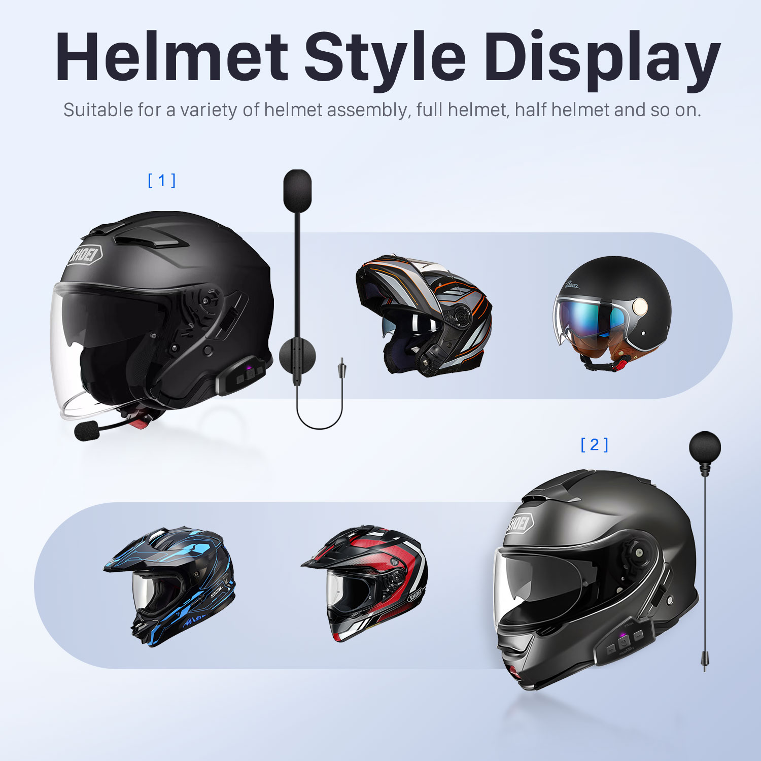 Fodsports FX10C Motorcycle Helmet Mesh Intercom - Bluetooth 5.0
