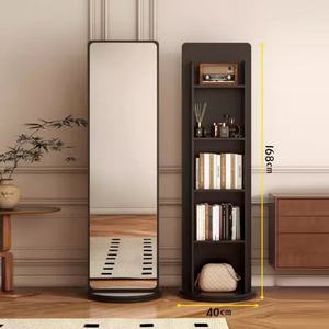 Étagère de rangement sur mesure pleine longueur avec miroir, décoration intérieure multifonctionnelle, design moderne - Product Image 6