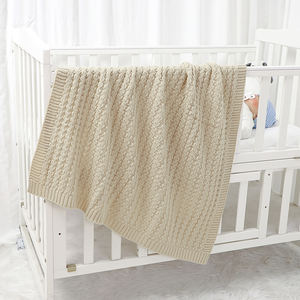 ผ้าห่มอะคริลิคสำหรับเด็กทารกผ้าห่มที่นอน<span class=keywords><strong>สี</strong></span>ทึบแบบถักแบบพกพาปรับแต่งได้ - Product Image 5