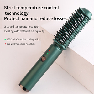 VOAUN Custom Portable Travel Hair Straightener Brush Mini Cordless <strong>USB</strong> Straightener Rapid PTC <strong>Heating</strong> 2600mA Battery for Hotels - Product Image 6