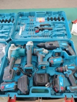 Juego combinado de herramientas eléctricas profesionales 5 en 1: taladro inalámbrico, llave de impacto, amoladora angular