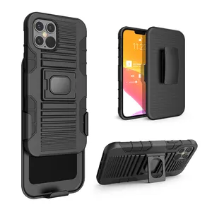 3 in 1 Holster Combo Protective Mobile Phone Case with Belt Clip for Iphone 12 pro max 6.7