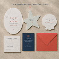 Invitation de mariage personnalisée sur le thème de la plage, invitation en papier personnalisée avec motif corail océanique en relief et découpe artistique