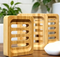 Porte-savon en bambou naturel avec logo personnalisé, drainage rapide, résistant à la moisissure, porte-savon en bois écologique pour la douche et l'évier