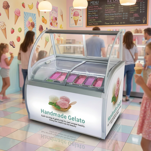 Congelador Comercial YINZHENG para Helados Italianos, con Capacidad para 10 Cubetas de Vidrio, Control Digital, Sin Escarcha, para Exhibición de Gelato - Product Image 1