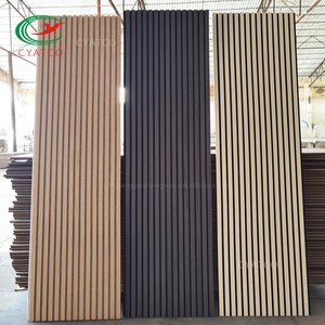 600*2400mm CYATCO décor à <span class=keywords><strong>la</strong></span> maison Akupanel placage naturel chêne panneau acoustique latte <span class=keywords><strong>laine</strong></span> <span class=keywords><strong>de</strong></span> <span class=keywords><strong>bois</strong></span> latte décorative chêne acoustique - Product Image 2
