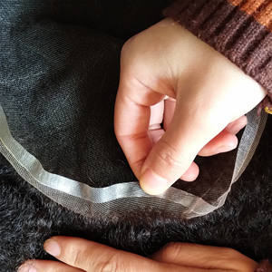 Groothandel Goedkope 10Mm Krullend Indian Haar Toupetje Natuurlijke Kleur Super Fijn Voor Zwitserse Kant Vervanging Voor Mannen Zwarte Mannen Prothese - Product Image 2