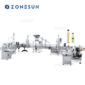 ZONESUN ZS-FAL180D6 U forma configurazione Desktop 4 teste pompa magnetica riempimento liquido tappatrice ed etichettatrice - Product Image 1