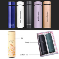 Thermos à température sous vide isolée en acier inoxydable à double paroi de 500ml personnalisées thermos intelligentes et numériques à DEL