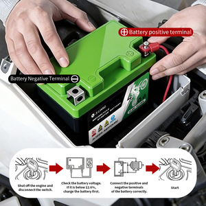 แบตเตอรี่ลิเธียมไอรอนฟอสเฟต 4AH Lifepo4 12V 4Ah ชุดแบตเตอรี่สำรองพลังงานสำหรับรถจักรยานยนต์ - Product Image 2