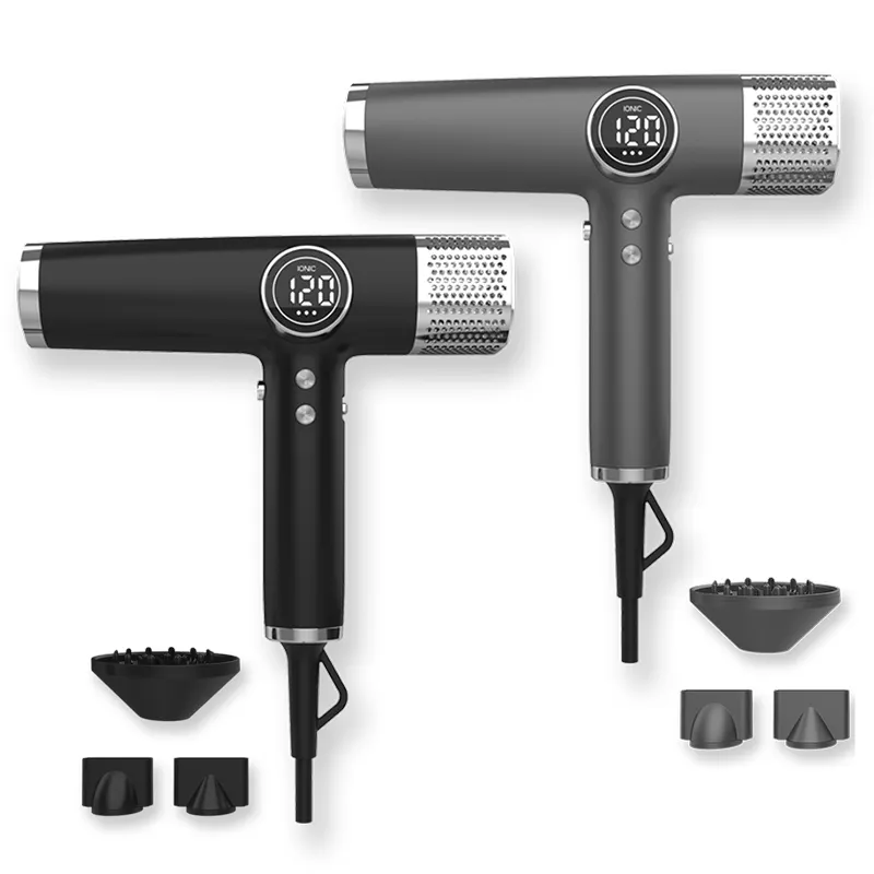 OEM/ODM Sèche-cheveux bio ionique Moteur sans balai Sèche-cheveux Ions négatifs Écran LED Sèche-cheveux professionnel haute vitesse 110000 tr/min