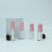Tube de brillant à lèvres sérigraphié avec bouchon à vis 5g et 8g, grand applicateur pinceau, emballage cosmétique pour rouge à lèvres, pour femmes
