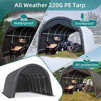 Abri de voiture 10x20 pieds, robuste, portable, simple, toit en arche tout acier, imperméable, pour une seule voiture, abri de stockage extérieur
