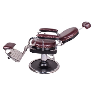 Silla de peluquero de lujo para hombre, mueble de salón de belleza para corte de pelo, color rojo antiguo, gran oferta, 2021 - Product Image 2