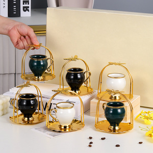 Sottobicchiere Creativo <span class=keywords><strong>in</strong></span> Ceramica a Forma di Cesto di Fiori per Caffè e Tè, per Tazze da Espresso Mediorientali, Uso Domestico e Regali - Product Image 5