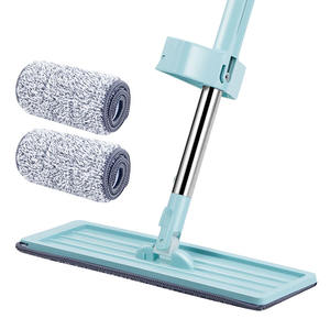 Outil de nettoyage domestique : Serpillère à essorage mains libres, serpillère microfibre pour le nettoyage des sols et des fenêtres, serpillère plate microfibre - Product Image 2