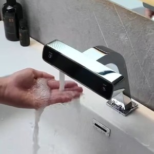 홀용 현대 2-in-1 자동 황동 센서 수도꼭지 및 액체 거품 비누 디스펜서 홈 침실 체육관 식당 외부 사용 - Product Image 4