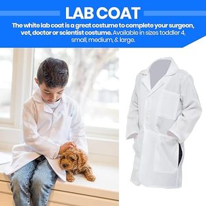 Doctor's White Labor kittel Kostüm für Mädchen und Jungen 3/4 Länge Leichter Labor kittel Dress up America Labor kittel für Kinder - Product Image 5