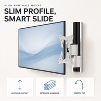 DMP LCD103 Braket Monitor TV Dinding Full Motion VESA 100 X 100 mm Aluminium 13 hingga 32 Inci Penyesuaian Vertikal Geser