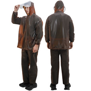 Suministro directo de fábrica muestra aceptable poliéster Pvc impermeable reflectante con capucha hombres impermeable Terno - Product Image 5