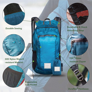 <strong>18L</strong> Fashion Polyester Zipper Ultralight Foldable Waterproof Hiking <strong>Backpack</strong> for Outdoor Travel Camping Portable - Product Image 3