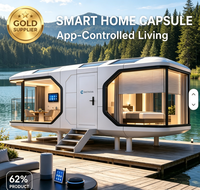 Capsule spatiale de luxe moderne préfabriquée avec fenêtre panoramique pour villégiature en bord de mer ou en montagne