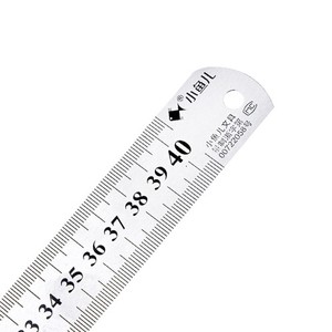 Regla recta de acero inoxidable de 40cm a doble escala, herramienta de medición de Metal duradera para la fabricación de papelería escolar y de oficina - Product Image 1