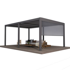 بيرجولا خارجية من الألومنيوم مقاس 4×6 متر مع ستائر قابلة للطي أو باب زجاجي منزلق مطلية بالبودرة وصديقة للبيئة - Product Image 3