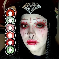 Lentilles de contact colorées Twilight Yellow Wolf Eyes, lentilles de contact Glamor Red pour Halloween, lentilles de contact Demon Red pour cosplay