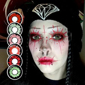 Twilight Yellow Wolf Eyes Contacts colorés Lentilles de contact rouges glamour pour <span class=keywords><strong>Halloween</strong></span> Demon Red Cosplay <span class=keywords><strong>Lentille</strong></span> de contact - Product Image 2