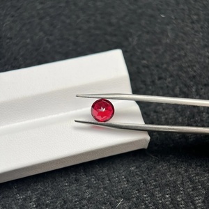 Rubis de laboratoire, pierre précieuse ronde à taille brillante, gemme à taille flamme, rubis synthétique, rubis rouge sang de pigeon - Product Image 6