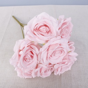 Factory Artificial Rose <b>Flower</b> Bouquet for Wedding Home Decoration Wholesale Silk Artificial <b>Flowers</b> White Rose Bouquet - Product Image 2