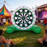 Cible de tir de football gonflable en PVC écologique de qualité commerciale pour jeux de fête en plein air, idéale pour les enfants de 3 ans et plus