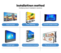 Écran vidéo mural 55 pouces, intérieur, ultra fin, cadre de 3,5 mm, écran de raccord, mur vidéo LED, téléviseur mural LCD