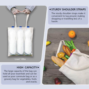 Sac de courses en toile de coton blanc pur, grande capacité, réutilisable, écologique, avec logo personnalisé imprimé en gros - Product Image 6