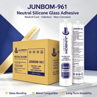 Scellant silicone haute élasticité JUNBOM 961, imperméable, pour joints de verre, structures métalliques et fenêtres.
