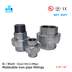 Raccord coudé noir en fonte malléable fileté, à joint plat et union <span class=keywords><strong>conique</strong></span>, pour applications industrielles lourdes (FM UL <span class=keywords><strong>BSP</strong></span> NPT) - Product Image 1