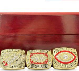 Ensemble de bagues de championnat de Football Washington <span class=keywords><strong>Redskins</strong></span> personnalisé de haute qualité 1982 1987 1991 bijoux en alliage cadeaux commémoratifs - Product Image 4