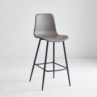 Tabouret de comptoir moderne Tabourets de bar en similicuir avec dossier Chaises de bar marron confortables avec pieds en métal