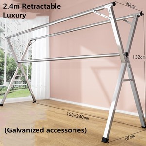 X Loại 3 Thanh Phổ Quần Áo Khô Kệ Gấp Thép Không Gỉ Vải Máy Sấy Giá Ngoài Trời Quần Áo Máy Sấy 1.5M, 2M, 2.4M Chiều Dài - Product Image 6