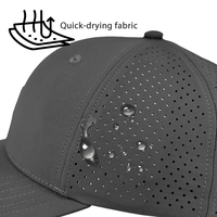 Gorra de Béisbol Deportiva Impermeable con Logotipo Personalizado, de Secado Rápido, para Hombre, de 6 Paneles, con Orificios Cortados con Láser, Perforada, de Alto Rendimiento
