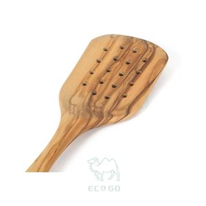 Espátula Ranurada de Bambú y Madera de Olivo Premium, Ecológica, Ligera y Sostenible para Cocina - Product Image 2