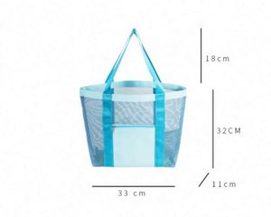 Bolsa de Compras de Malla Azul Personalizable de Alta Calidad con Logotipo Impreso Personalizado 2025, Bolsas de Playa de Verano de Malla de Poliéster Negras para Mujer - Product Image 2