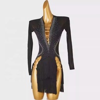 Robe de danse latine pour femmes, une pièce, à franges, Samba Rumba, costume de performance professionnel, compétition, groupe