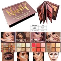 Palette de fards à paupières en forme de livre à quatre couches, 43 couleurs, tout-en-un, surligneur, contour, blush, palette de maquillage multifonctionnelle