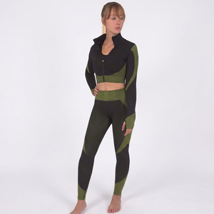 <b>Women</b> Yoga Set Seamless Sports Bra High Waist <b>Leggings</b> Two Piece Workout Gym Fitness Running Training Seamless Activewear Set - Product Image 1