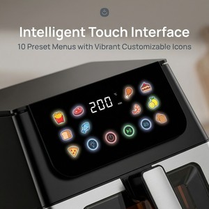 <span class=keywords><strong>Friteuse</strong></span> à air numérique 6L 8L sans huile, four électrique à écran tactile, fonctions personnalisables, grande <span class=keywords><strong>friteuse</strong></span> à air en acier inoxydable - Product Image 4